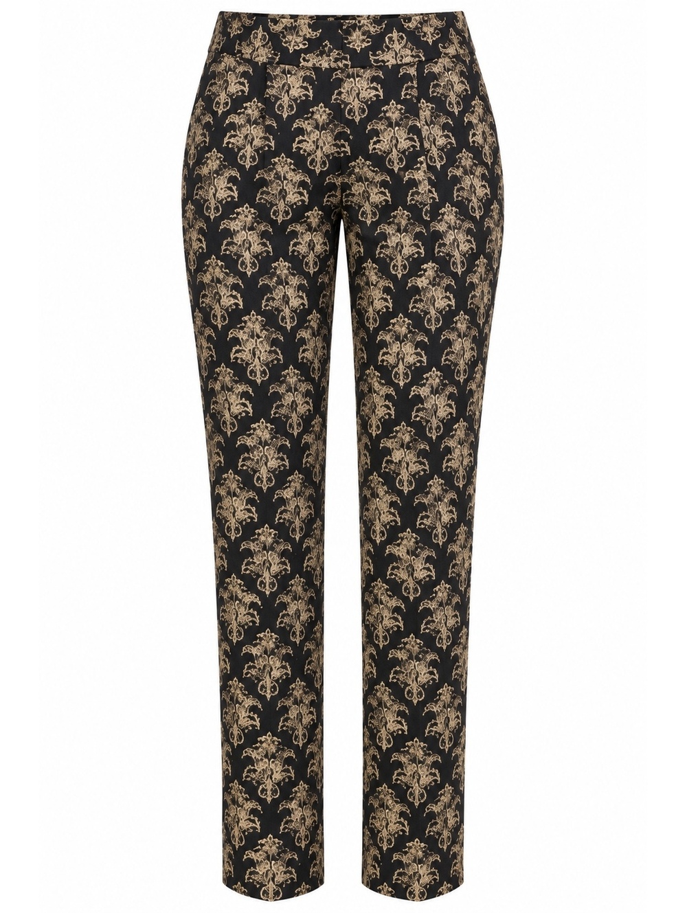 St. John Black & Gold Brocade Pants